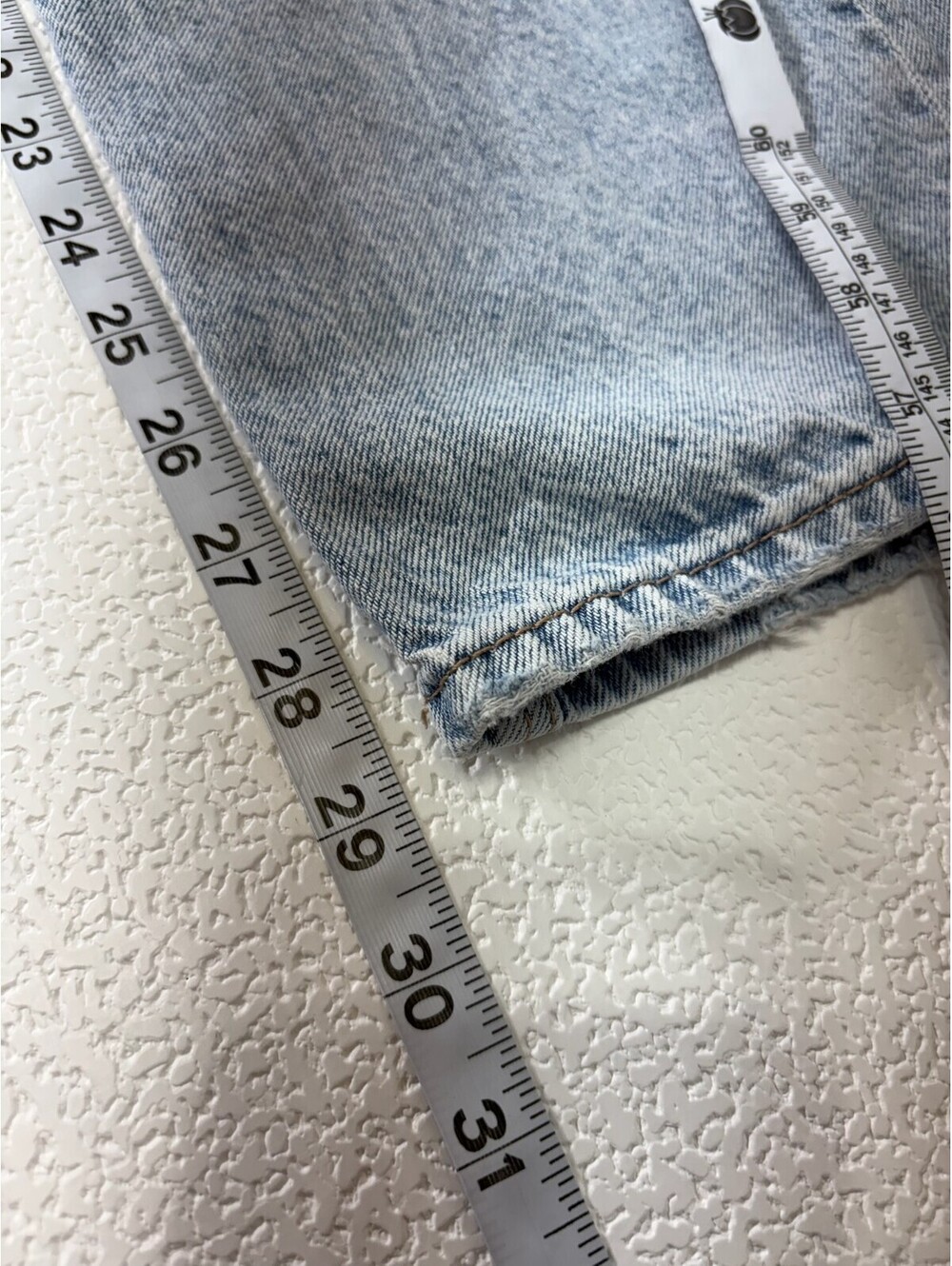 American Eagle Light Blue Distressed High-Rise Straight Leg Jeans Size 0 253D - Picture 9 of 10